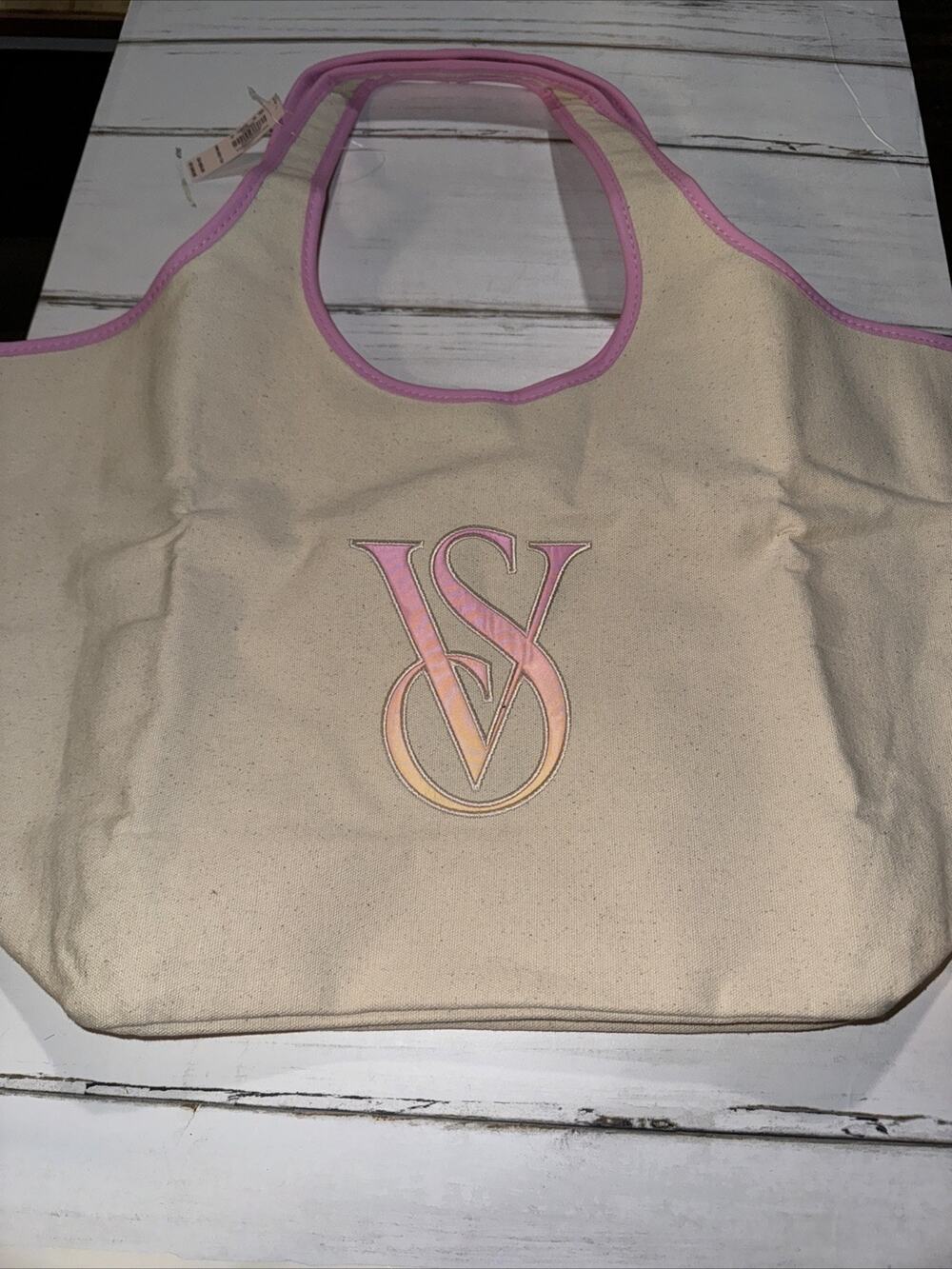 Victoria's Secret Mother's Day 2026 Canvas Tote Bag Ombre VS Logo Snaps Closed